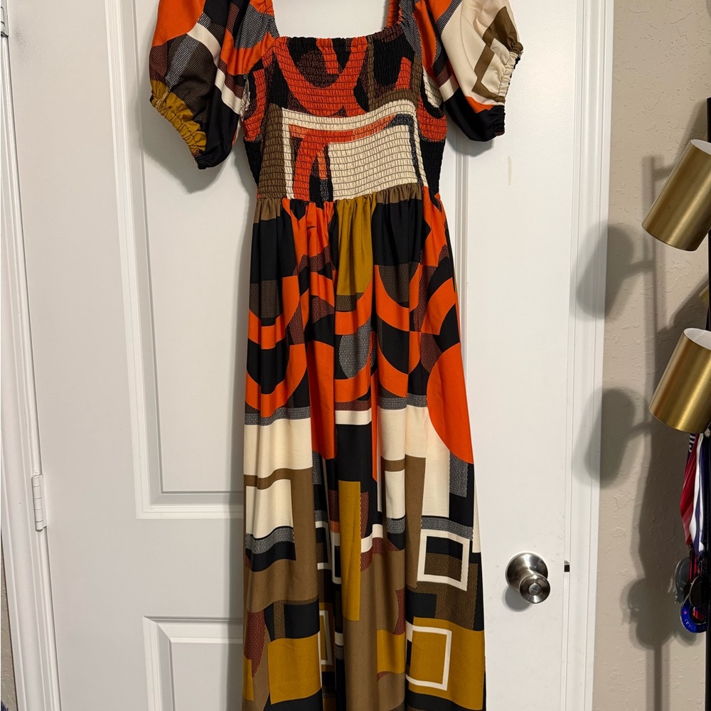 Geometric Patterned Maxi Dress
